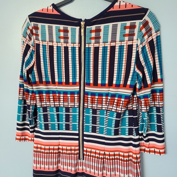 Eliza J Geometric Long Sleeve Multi Color Shift Mini Dress - Picture 5 of 9